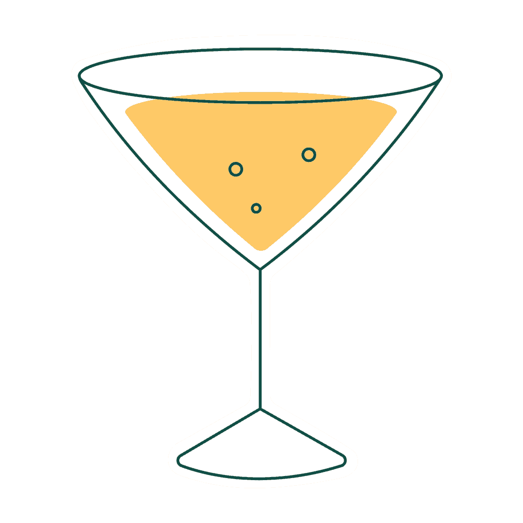 yellow martini cocktail icon